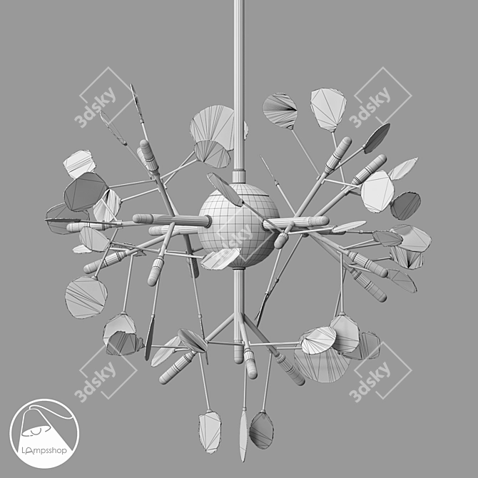 Onyx Tree Pendant Light Fixture 3D model image 2