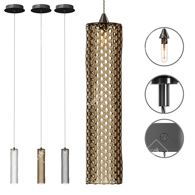 Sleek Handcrafted Modern Pendant Light 3D model image 2