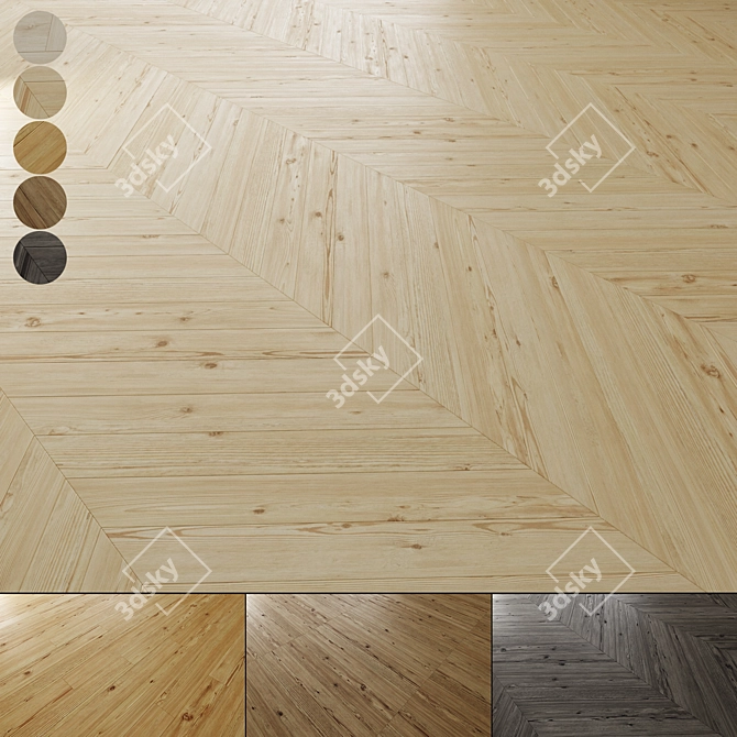 Premium Oak Floor Texture Set 3D model image 1