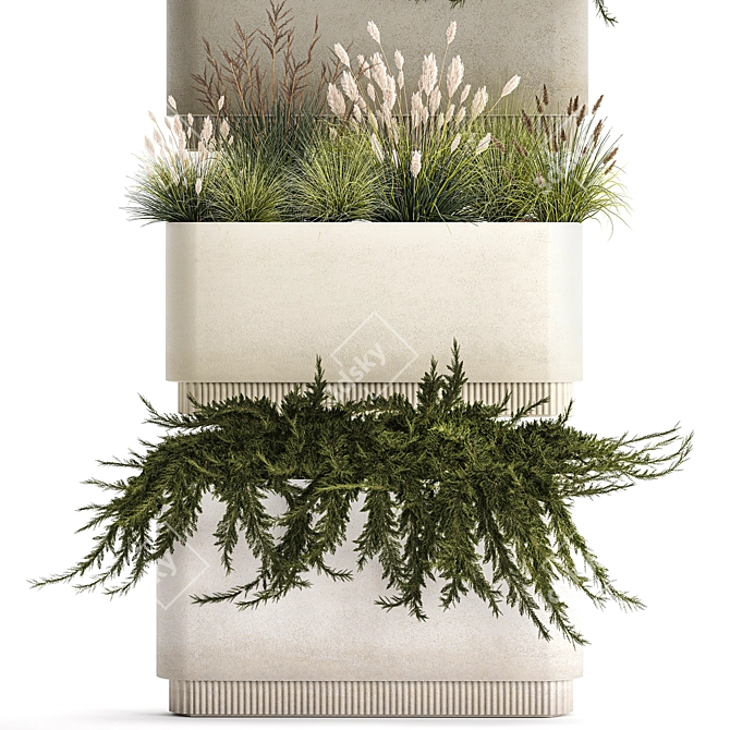 Urban Greenery Collection: Juniper, Feather Grass, Cortaderia 3D model image 4