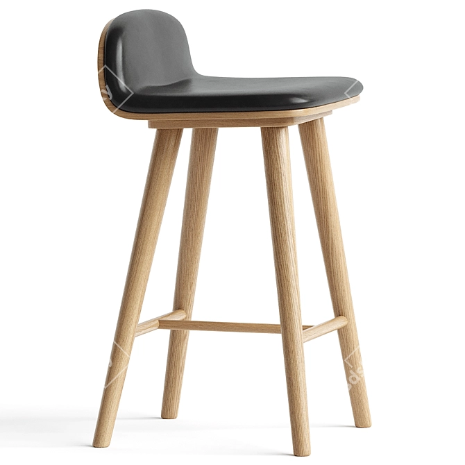 Stylish Leather Bar Stool 3D model image 3