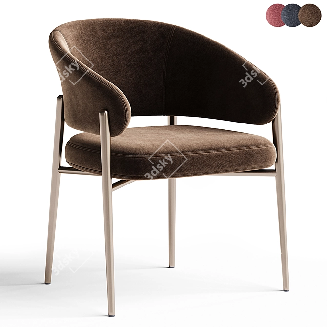 Contemporary Upholstered Armchair: LINDA 3D model image 1