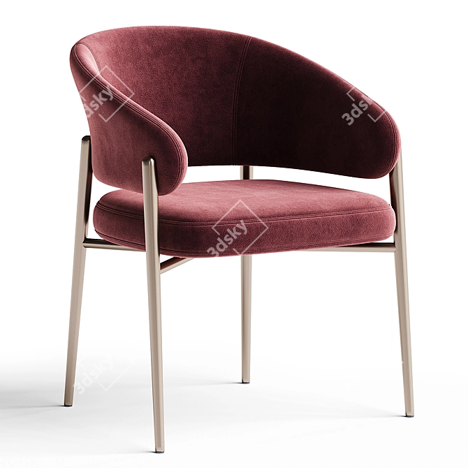 Contemporary Upholstered Armchair: LINDA 3D model image 3