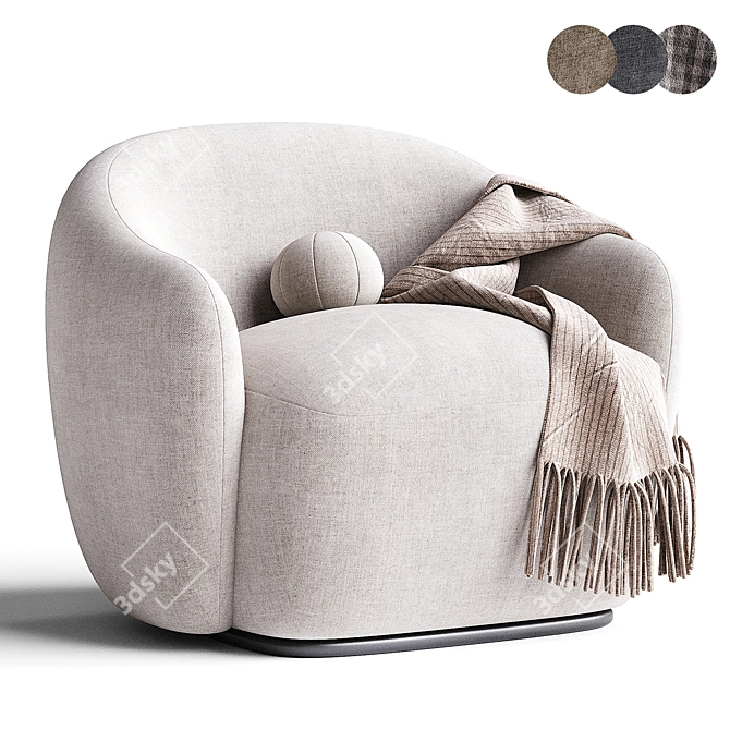 Modern Fogia Barba Armchair Design 3D model image 1