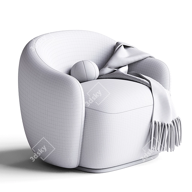 Modern Fogia Barba Armchair Design 3D model image 4