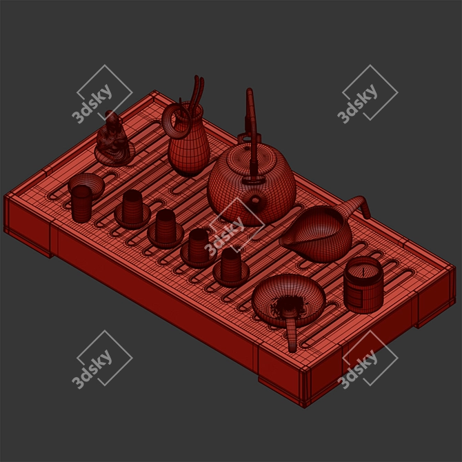 Tea Ceremony Set 3D model image 4