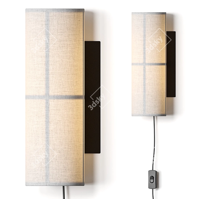 Minimalist Hashira Wall Lamp 3D model image 1