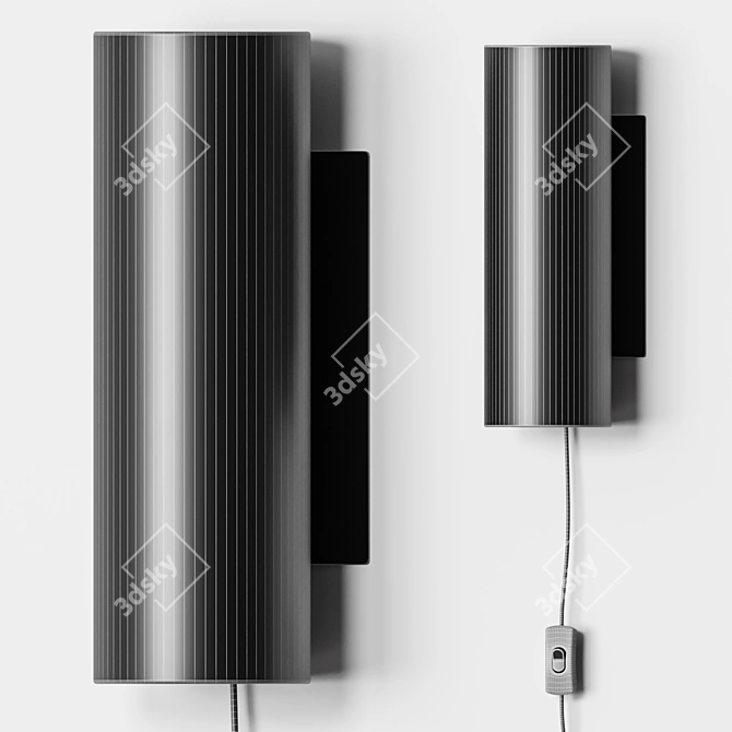 Minimalist Hashira Wall Lamp 3D model image 2