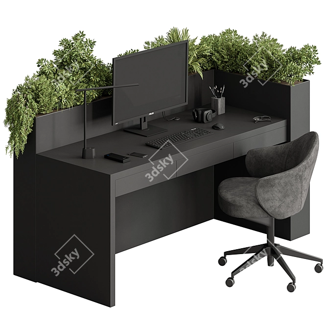 Office Furniture Set for Employees 3D model image 1