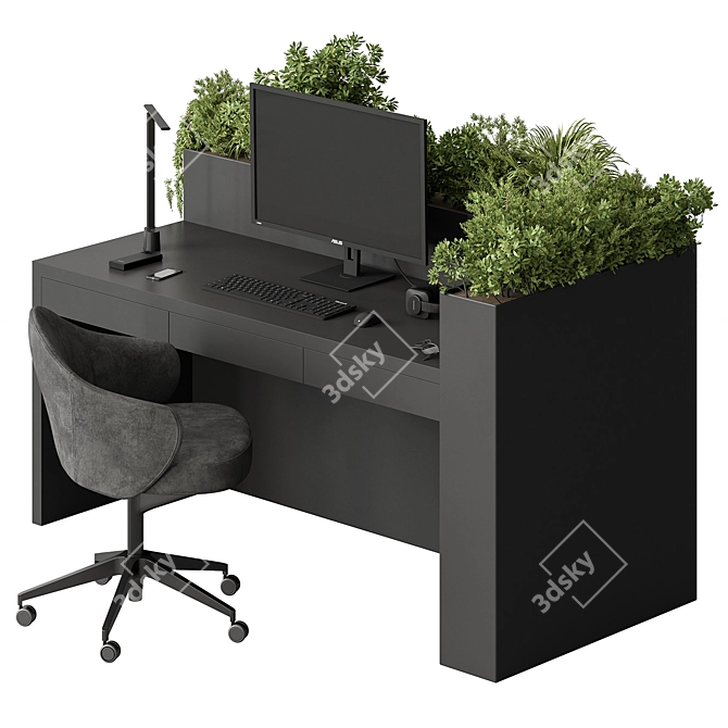 Office Furniture Set for Employees 3D model image 2