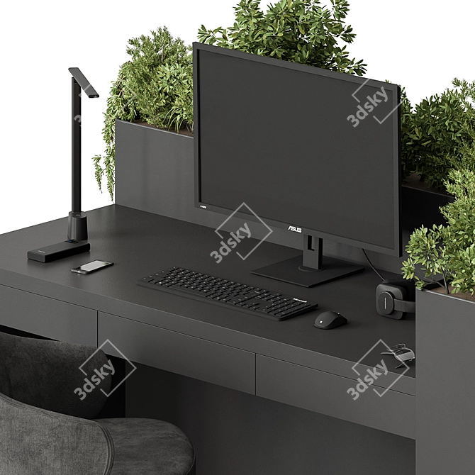 Office Furniture Set for Employees 3D model image 6