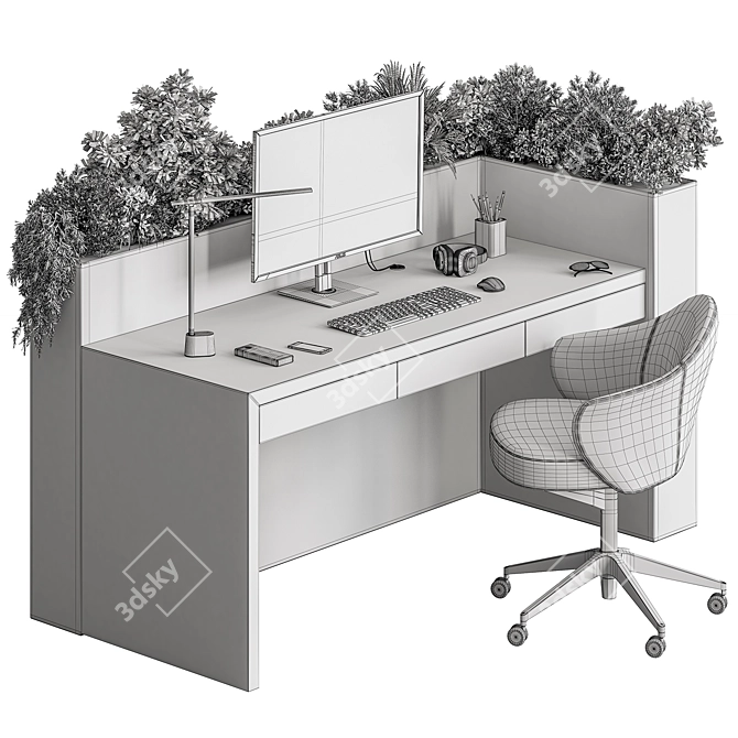 Office Furniture Set for Employees 3D model image 7