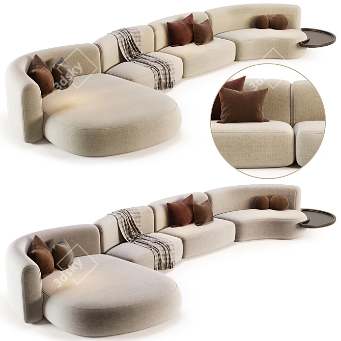 Delcourt OZE Modular Sofa 3D model image 3