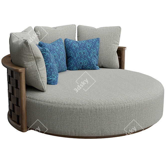 Van Duysen Round Teak Sofa 3D model image 1