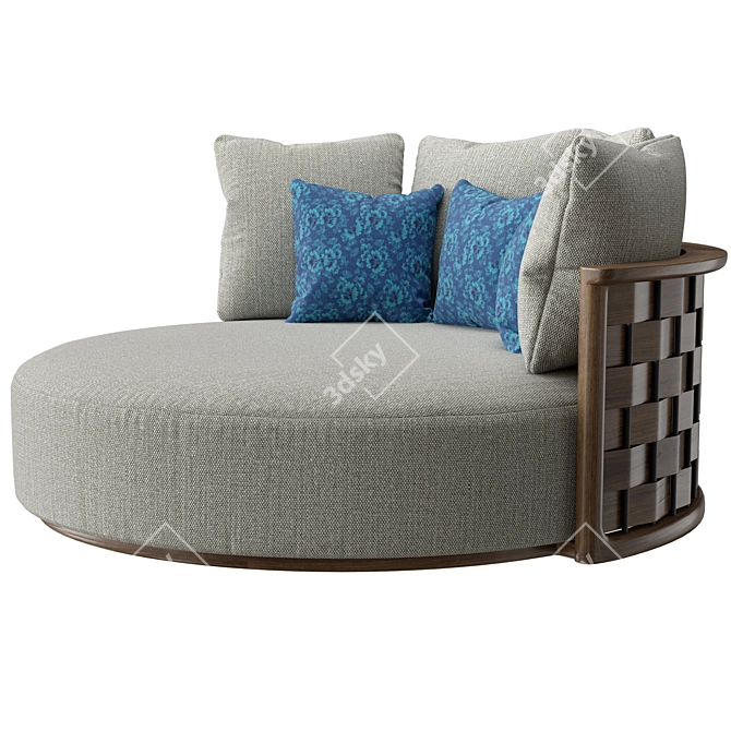 Van Duysen Round Teak Sofa 3D model image 5