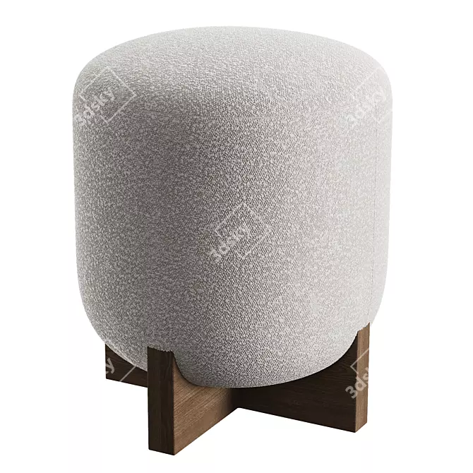 Eldon Walnut Boucle Stool - Stylish Seating Option 3D model image 1