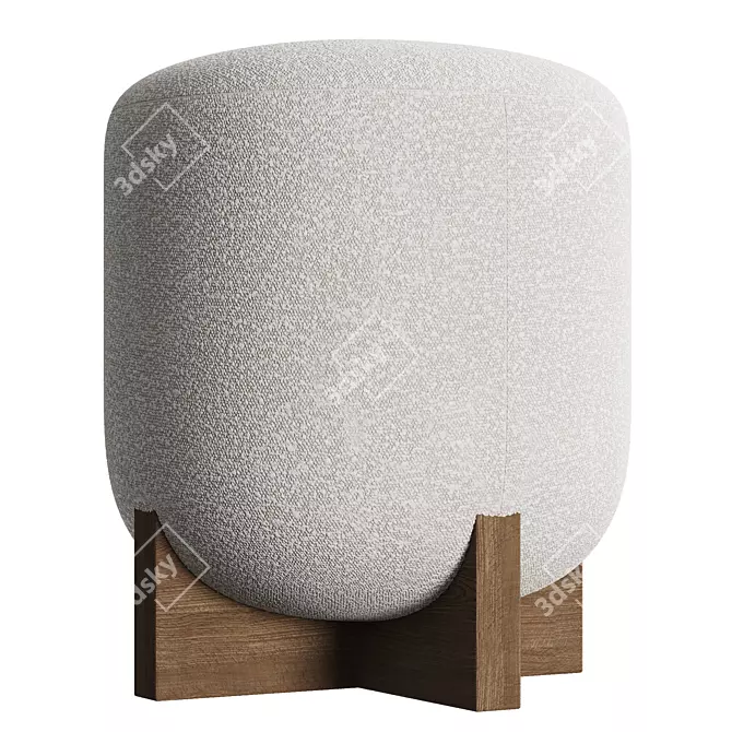 Eldon Walnut Boucle Stool - Stylish Seating Option 3D model image 2