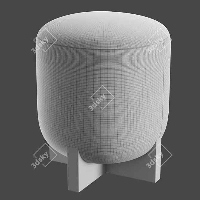 Eldon Walnut Boucle Stool - Stylish Seating Option 3D model image 3