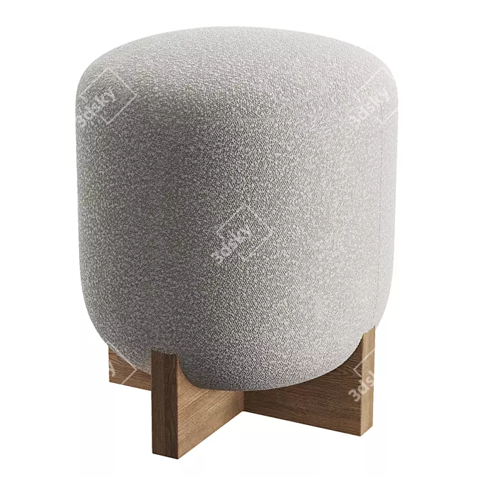 Eldon Walnut Boucle Stool - Stylish Seating Option 3D model image 4