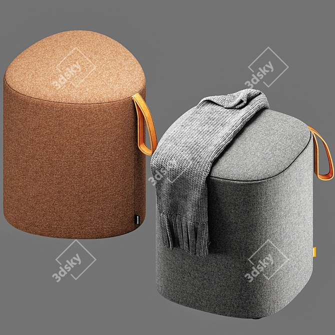 Cascando Pully Pouf Set 3D model image 2