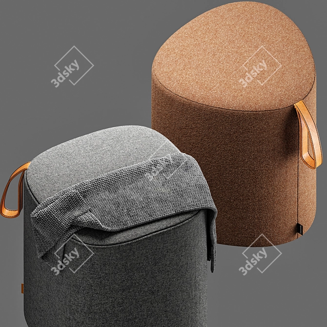 Cascando Pully Pouf Set 3D model image 3