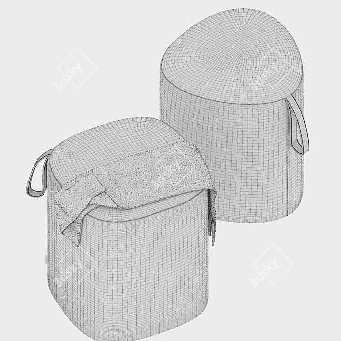 Cascando Pully Pouf Set 3D model image 4