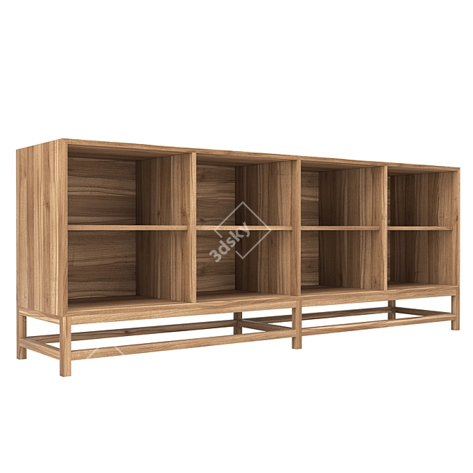 Indonesian Light Wood Rattan Sideboard 3D model image 5