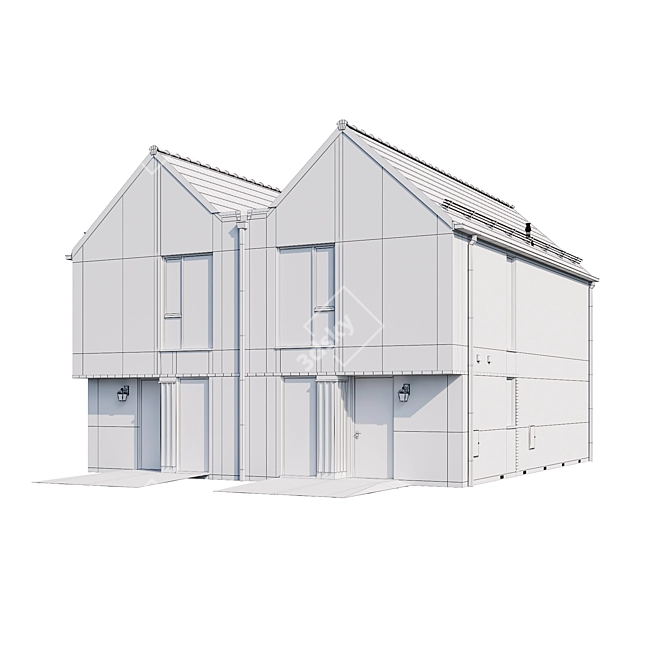 Customizable Individual Mansion Model 3D model image 5