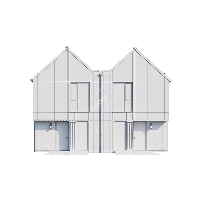 Customizable Individual Mansion Model 3D model image 6