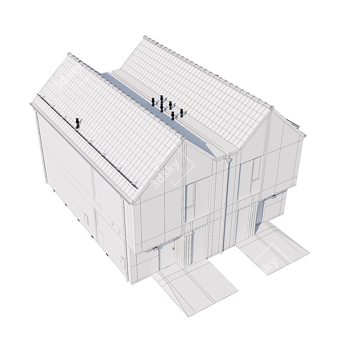 Customizable Individual Mansion Model 3D model image 7