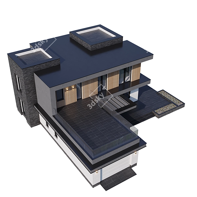 Customizable Villa Model 3D model image 4