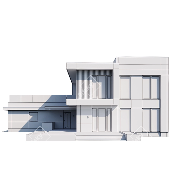 Customizable Villa Model 3D model image 7