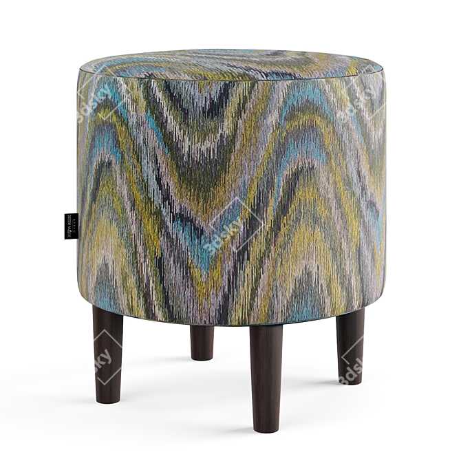 Sputnik Pouf with Polyester Upholstery 3D model image 3