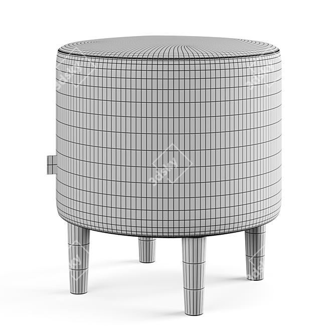 Sputnik Pouf with Polyester Upholstery 3D model image 4