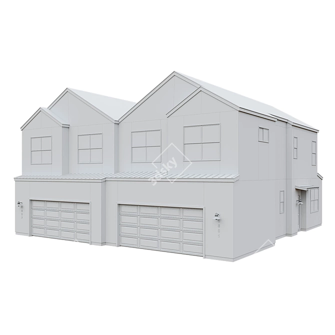 Low Poly American House 03 3D model image 5