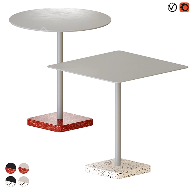 Modern Terrazzo Table 3D Model 3D model image 1