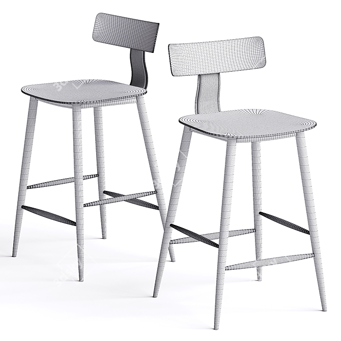 Ant Black Semi-Bar Stool 3D model image 2