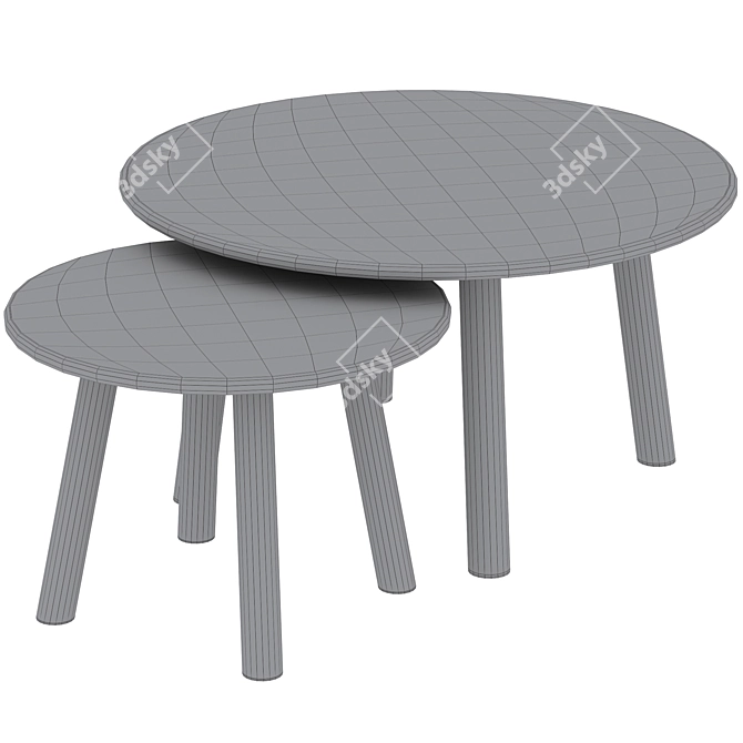 Modern Square Coffee Table: TARANSAY 3D model image 5