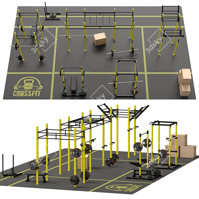 CrossFit Training Area 96sqm 3D model image 1