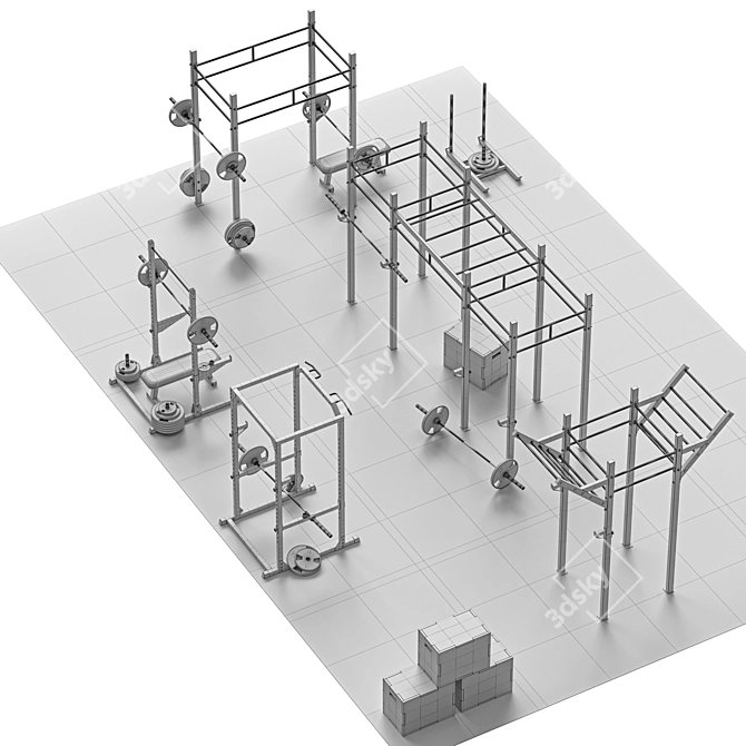 CrossFit Training Area 96sqm 3D model image 5