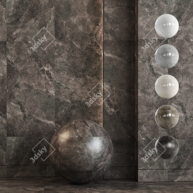 River Marble Stone Collection 3D model image 1