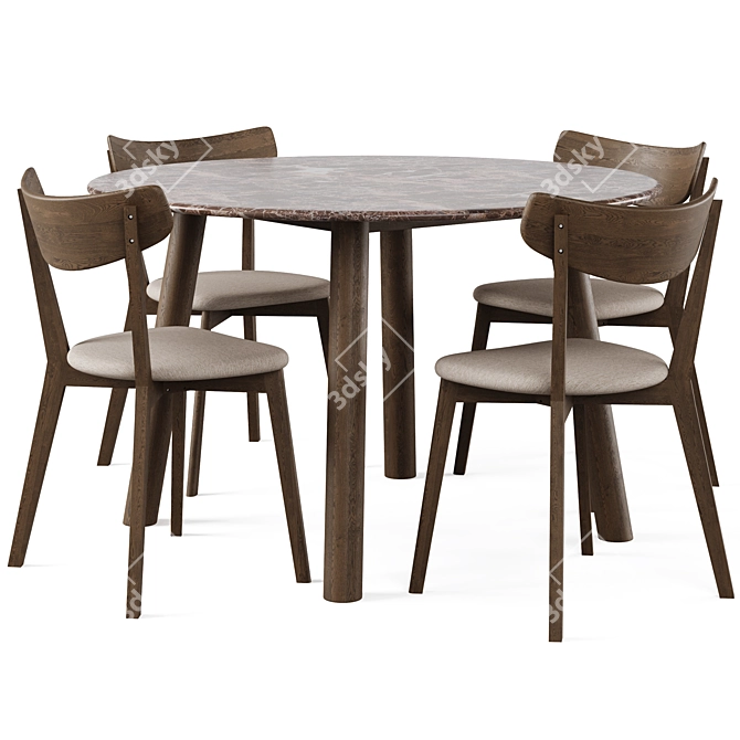 Rowico Home Taransay Dining Set 3D model image 1