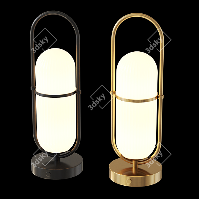 Sculpted Glass Desk Lamp 3D model image 3