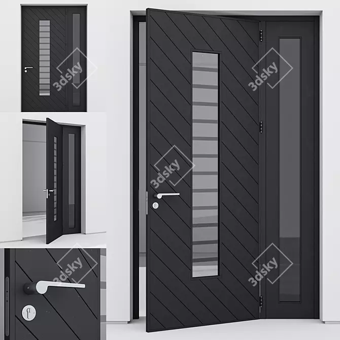 Sleek Aluminium Door 238 3D model image 1