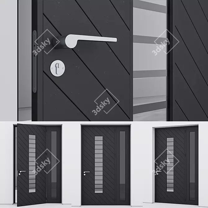 Sleek Aluminium Door 238 3D model image 3