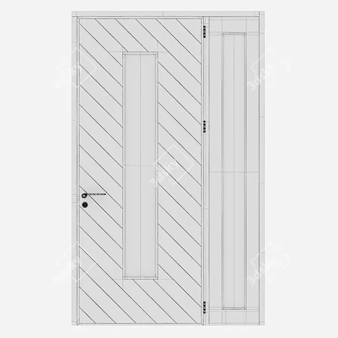 Sleek Aluminium Door 238 3D model image 4