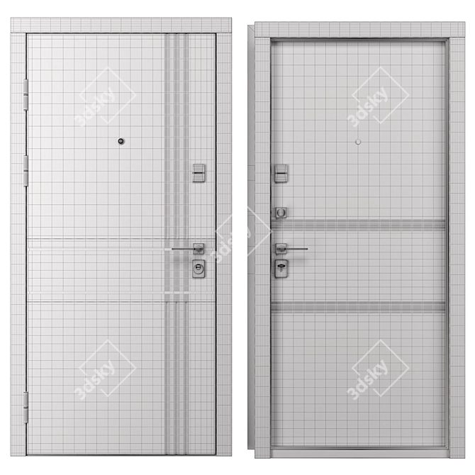 Bulat Metal Entrance Door - K-8 3D model image 4