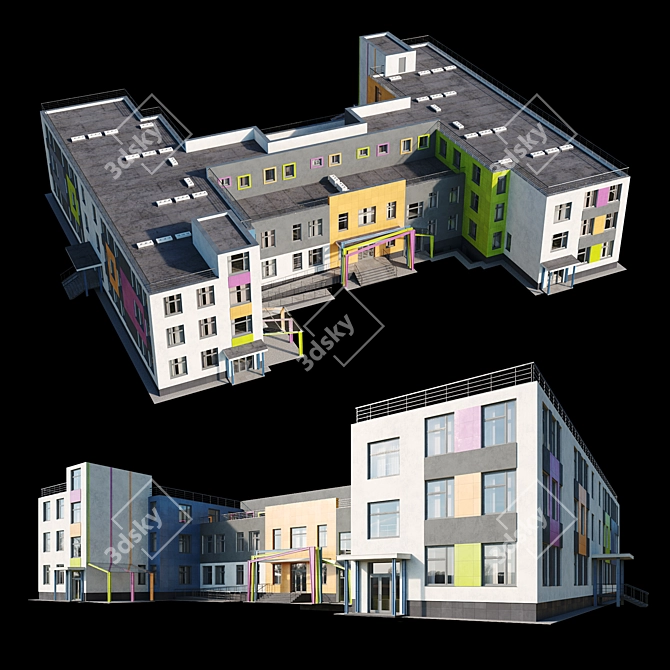 Modern Childcare Facility Model 3D model image 2