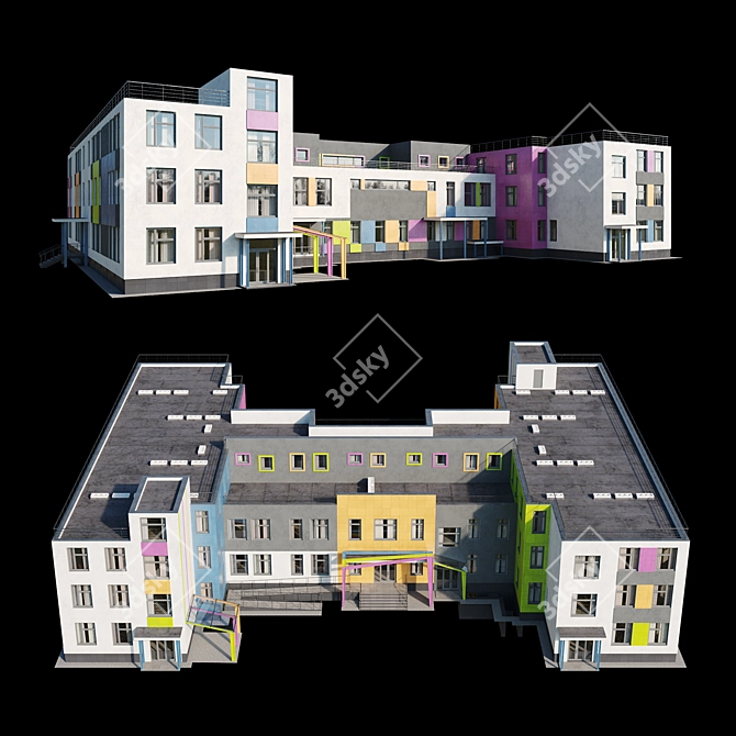 Modern Childcare Facility Model 3D model image 3