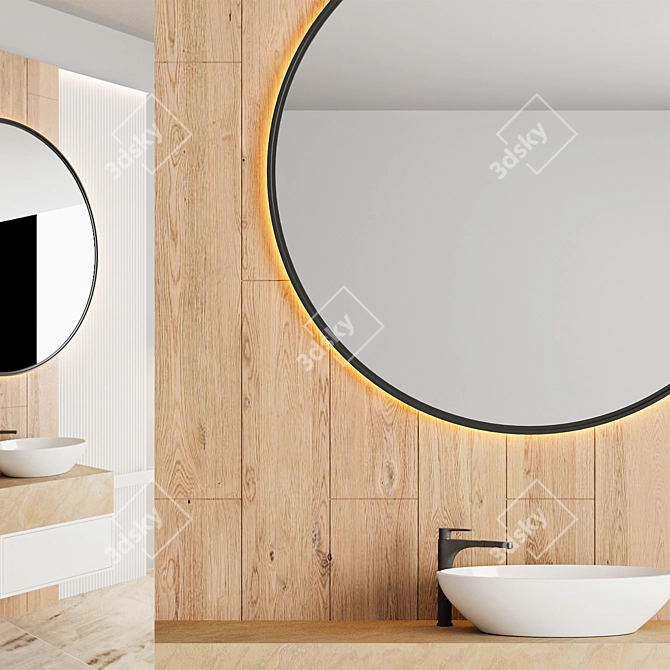 Modern 3D Bathroom Scene Kit 3D model image 2